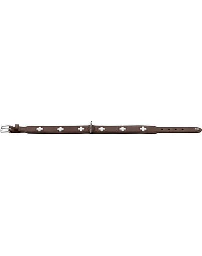 HUNTER Swiss Zgarda din piele pentru caini, marime L-XL (70) 56-63,5/3,9 cm, maro inchis
