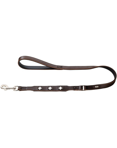 HUNTER Swiss Lesa din piele pentru caini 1,8cm/1m, maro inchis