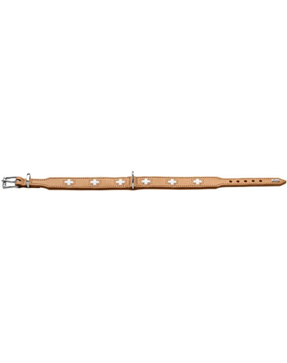 HUNTER Swiss Zgarda din piele pentru caini, marime S-M (47) 38-43,5/3 cm, bej