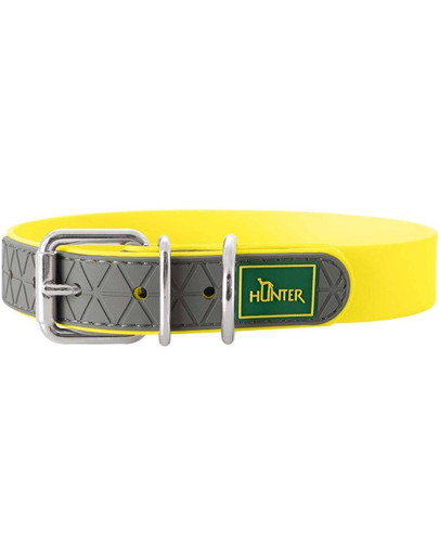 HUNTER Convenience Zgarda pentru caini, marimea  M-L (55) 42-50/2,5cm galben neon