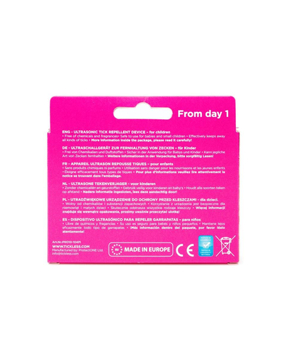 TICKLESS Baby Repelent cu ultrasunete pentru eliminarea capuselor, roz
