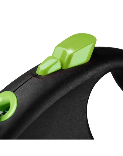 FLEXI Black Design lesa automata cu banda pentru caini, negru cu verde, marimea M, 5 m