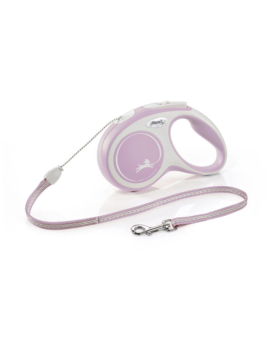 FLEXI New Comfort lesa automata cu sir pentru caini, roze, marimea S, 5 m