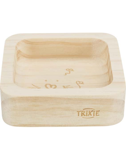 TRIXIE Castron din lemn pentru iepure/rozatoare 60ml/8x8cm