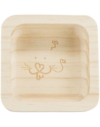 TRIXIE Castron din lemn pentru iepure/rozatoare 60ml/8x8cm