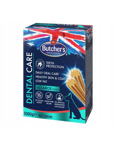 BUTCHER'S Dental Care Recompense dentare caini adulti de talie mare 4x270g
