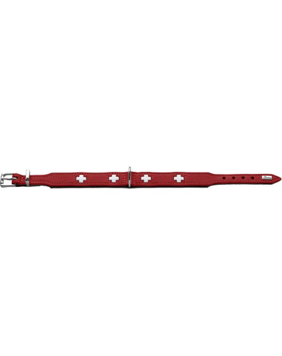 HUNTER Swiss Zgarda din piele pentru caini, marime XS-S (37) 30-34,5/2,6 cm, rosu