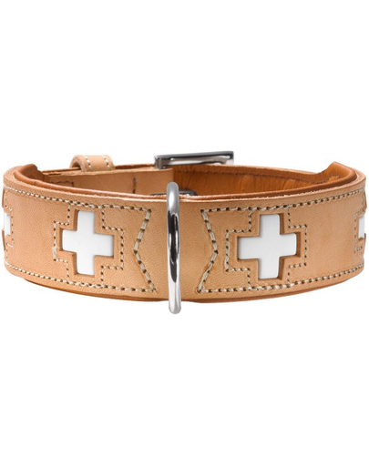 HUNTER Swiss Zgarda din piele pentru caini, marime XS-S (37) 30-34,5/2,6 cm, bej