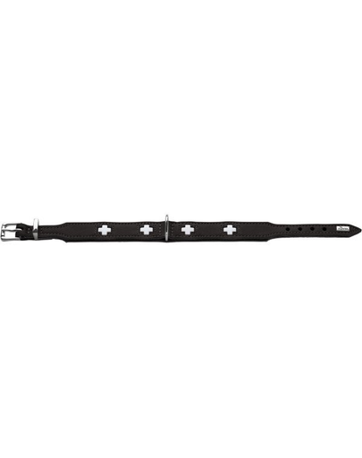 HUNTER Swiss Zgarda din piele pentru caini, marime XS-S (37) 30-34,5/2,6 cm, negru