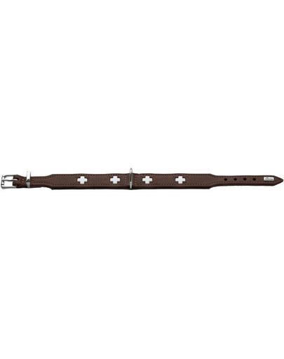 HUNTER Swiss Zgarda din piele pentru caini, marime XS-S (37) 30-34,5/2,6 cm, maro inchis