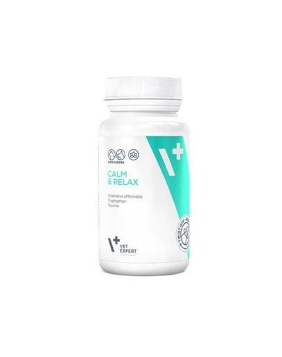 VETEXPERT Calm&Relax Supliment alimentar pentru simptomele de stres la caini si pisici 30 capsule