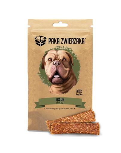 PAKA ZWIERZAKA Stripsy Recompense fasii de iepure pentru caini 100% 80 g