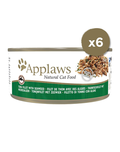 APPLAWS Hrana umeda pentru pisici, cu ton si alge, 6 x 156 g