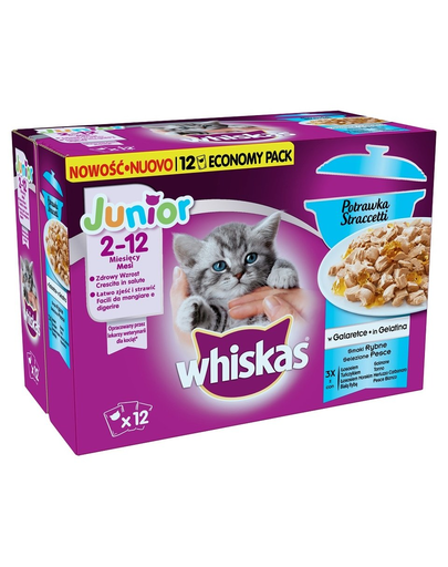 WHISKAS Junior cu pește în aspic 48x85 g