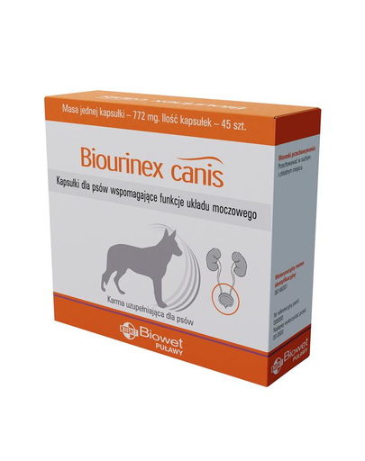 BIOWET Biourinex Canis capsule pentru caini care sustin functiile sistemului urinar 45 buc.