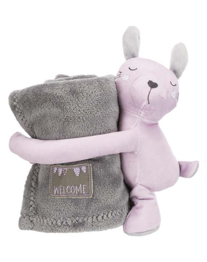 TRIXIE Set Junior pătură și jucărie 75 x 50 cm, gri/liliac