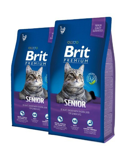 BRIT Premium Cat Senior Hrana uscata pentru pisci adulte 16 kg (2 x 8 kg)