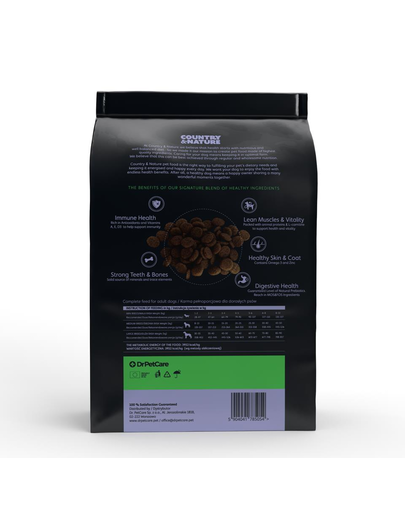 Country&Nature Lamb&Turkey Hrana uscata caini adulti talie mica/mijlocie, miel si curcan 3 kg
