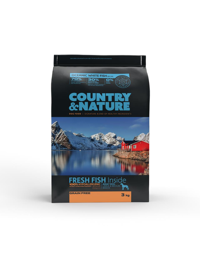 Country&Nature Ocean White Fish Recipe Hrana uscata caini adulti talie medie/mare, cu peste 3 kg