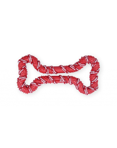 PET NOVA DOG LIFE STYLE Coarda sub forma de os pentru caine 20 cm, rosu, aroma de menta