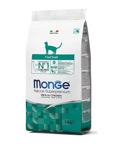 MONGE Cat Hairball hrană uscată pentru eliminarea ghemotoacelor de păr 400 g