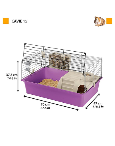 FERPLAST Cavie 15 Tris cusca pentru rozatoare medii/marii, 70 x 47 x 37 cm