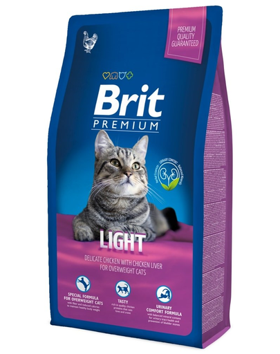 BRIT Premium Cat Light Hrana uscata pentru pisici adulte cu tendinta de ingrasare, cu pui  8 kg