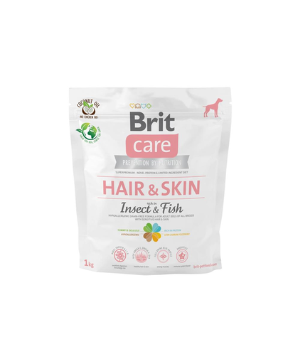 BRIT Care Dog Adult Hair&Skin Hrana uscata hipoalergenica cu peste si insecte pentru caini adulti 1 kg