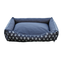 FERA Pat pentru caini cu perna 115 x 90 cm gri cu labute albe