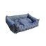 FERA Pat pentru caini cu perna detasabila, model labe albastru inchis 78 x 60 cm