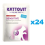 KATTOVIT Feline Diet Sensitive hrana umeda dietetica pentru pisici cu alergii alimentare, cu pui si rata 24 x 85 g