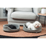 FERA Pat oval cu perna pentru caini, gri, Marime S: 53 x 44 x 16