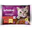 WHISKAS Adult Plicuri hrana umeda pisica 4x85 g Juicy Bites hrana umeda cu bucat de carne de vita, pui in aspic