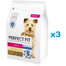 PERFECT FIT Adult 1+ 3x2,6 kg hrana cu pui pentru caini rase mici