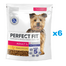 PERFECT FIT Adult 1+ 6x825g hrana caini rase mici, cu pui
