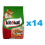 KITEKAT mancare uscata pentru pisici cu carne de vita si legume 14x300g