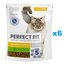 PERFECT FIT Sensitive 1+ 6x750 g set de hrana uscata pentru pisici adulte bogata in curcan