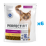 PERFECT FIT Antihairball 1+ 6x750 g hrana pisici adulte, cu pui
