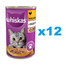 WHISKAS Adult conserva 12x400 g hrana umeda pentru pisici adulte, bucati de pui in jeleu