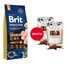 Mancare caini BRIT Premium By Nature Junior Medium M Chicken 15 kg + WOOLF Chicken And Rawhide Twister 2 x 100g GRATIS