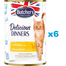 BUTCHER'S Delicious Dinners, karma dla kota, kawałki z kurczakiem w galaretce, 400g x 6