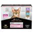 Plicuri pentru pisici PURINA PRO PLAN Delicate Digestion 10x85g cu sistem digestiv sensibil, mix curcan și pește oceanic în sos