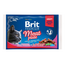 BRIT Cat Adult Meat Plate 8x100 g set de hrană umedă pentru pisici adulte, mix de arome cu carne