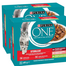 PURINA ONE Sterilcat 24x85g z wołowiną i marchewką, z łososiem i marchewką, z indykiem i zieloną fasolką, mokra karma dla kotów po sterylizacji