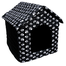 PETSBED Pat pentru caini, negru cu model alb 60 x 57 cm