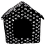 PETSBED Pat pentru caini, negru cu model alb 60 x 57 cm
