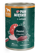 Hrană umedă câini adulți PAN MIĘSKO pate rață 400g hipoalergenică cu ierburi