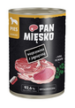 PAN MIĘSKO Carne de porc cu miel hrană umedă pentru câini 400 g