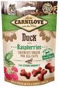 CARNILOVE Crunchy Snacks recompense pentru pisici, cu rata si zmeura 50 g