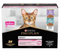 Plicuri pentru pisici PURINA PRO PLAN Delicate Digestion 10x85g cu sistem digestiv sensibil, mix curcan și pește oceanic în sos